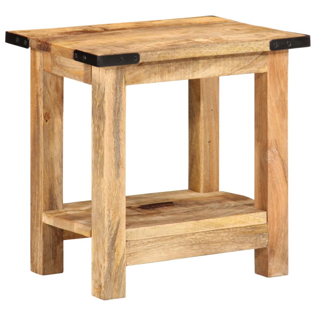 Table D'appoint 40X30X40 Cm Bois Massif De Manguier Brut