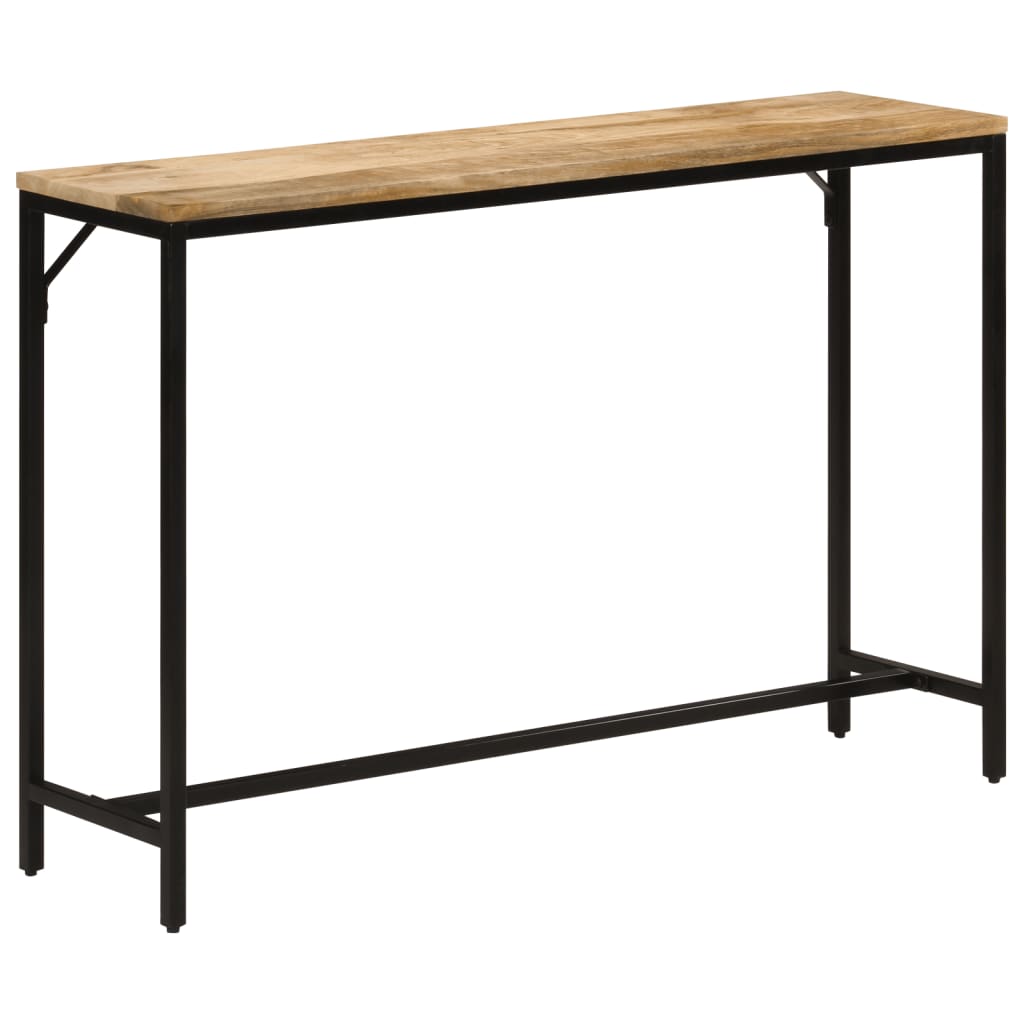 Table Console 110X30X75 Cm Bois De Manguier Massif Brut Et Fer