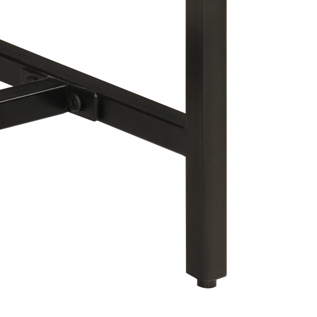 Table Console 110X30X75 Cm Bois De Manguier Massif Brut Et Fer