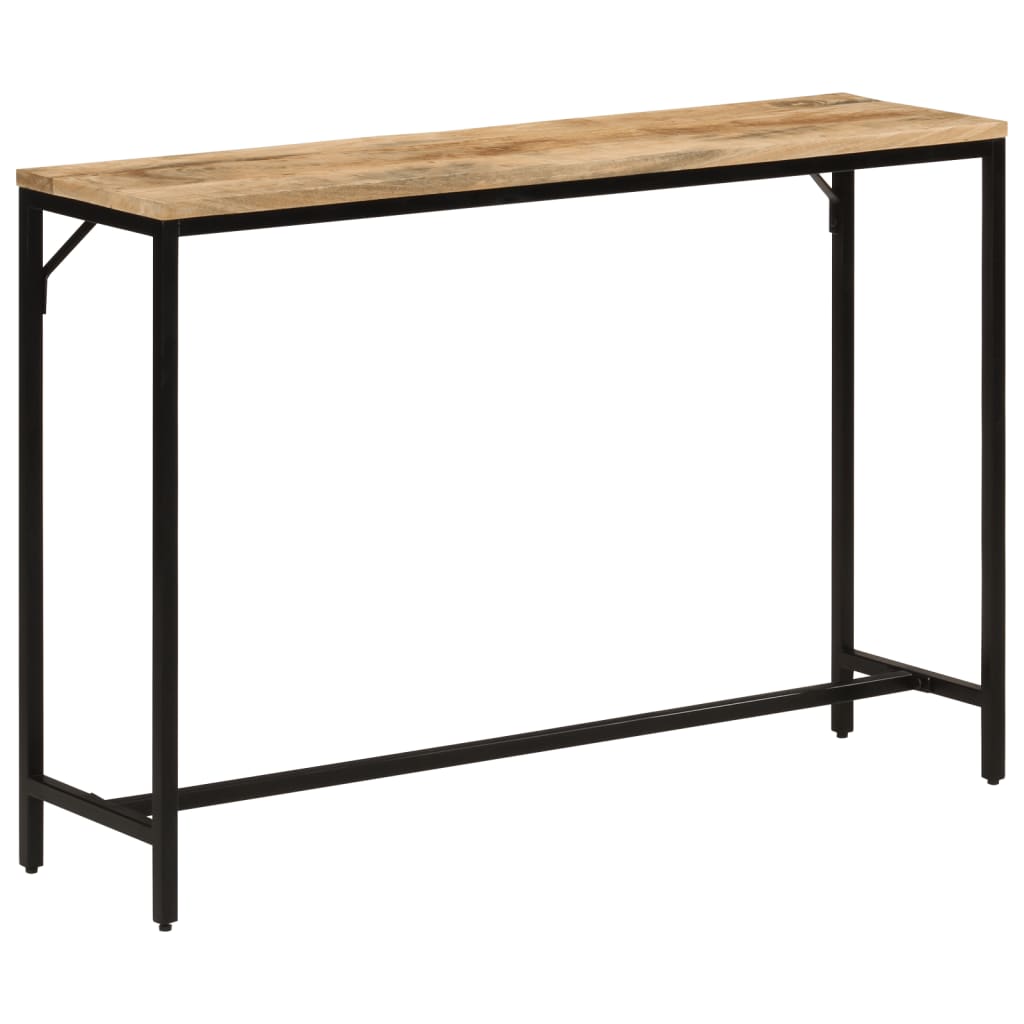 Table Console 110X30X75 Cm Bois De Manguier Massif Brut Et Fer