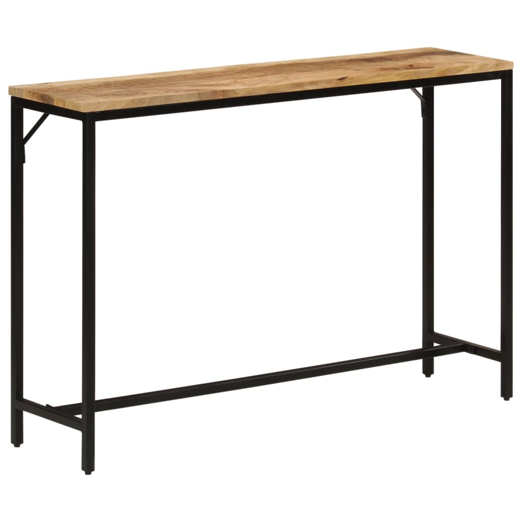 Table Console 110X30X75 Cm Bois De Manguier Massif Brut Et Fer