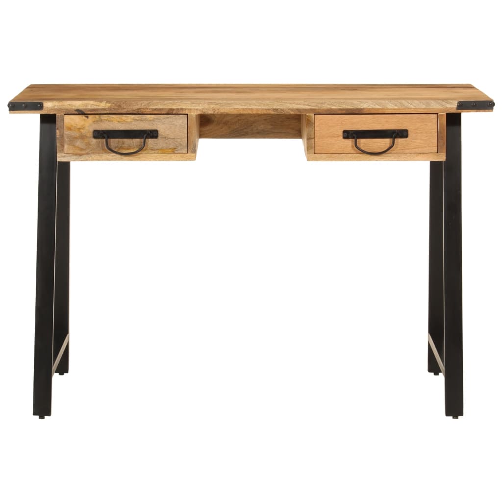 Bureau Avec Tiroirs 105X55X70 Cm Bois De Manguier Massif Et Fer