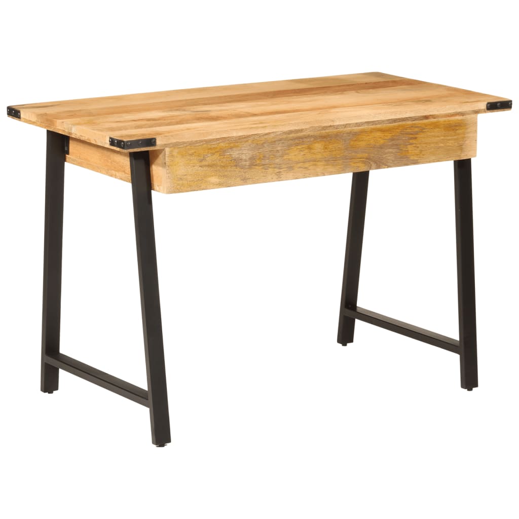 Bureau Avec Tiroirs 105X55X70 Cm Bois De Manguier Massif Et Fer