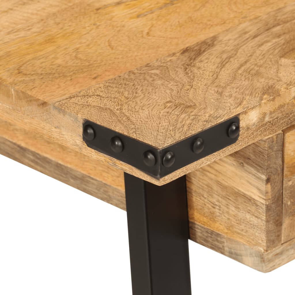 Bureau Avec Tiroirs 105X55X70 Cm Bois De Manguier Massif Et Fer