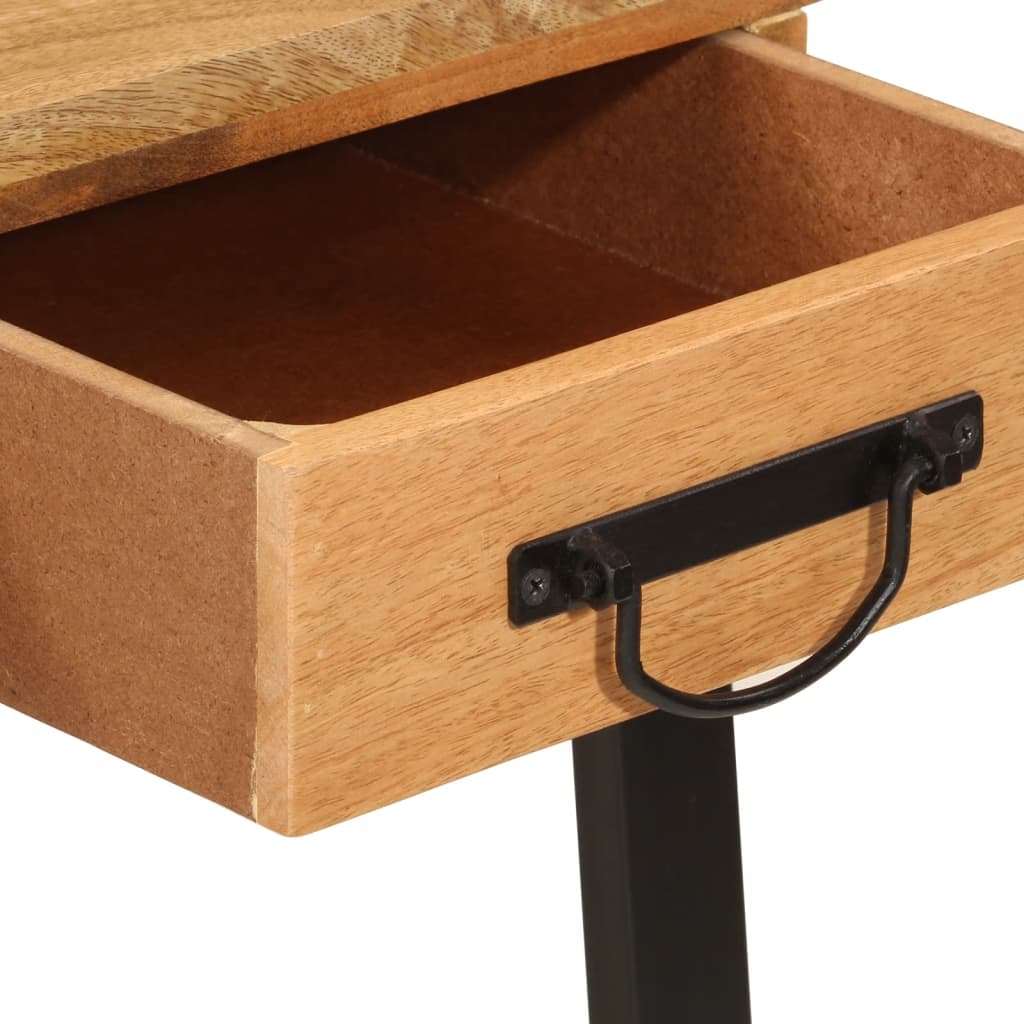 Bureau Avec Tiroirs 105X55X70 Cm Bois De Manguier Massif Et Fer