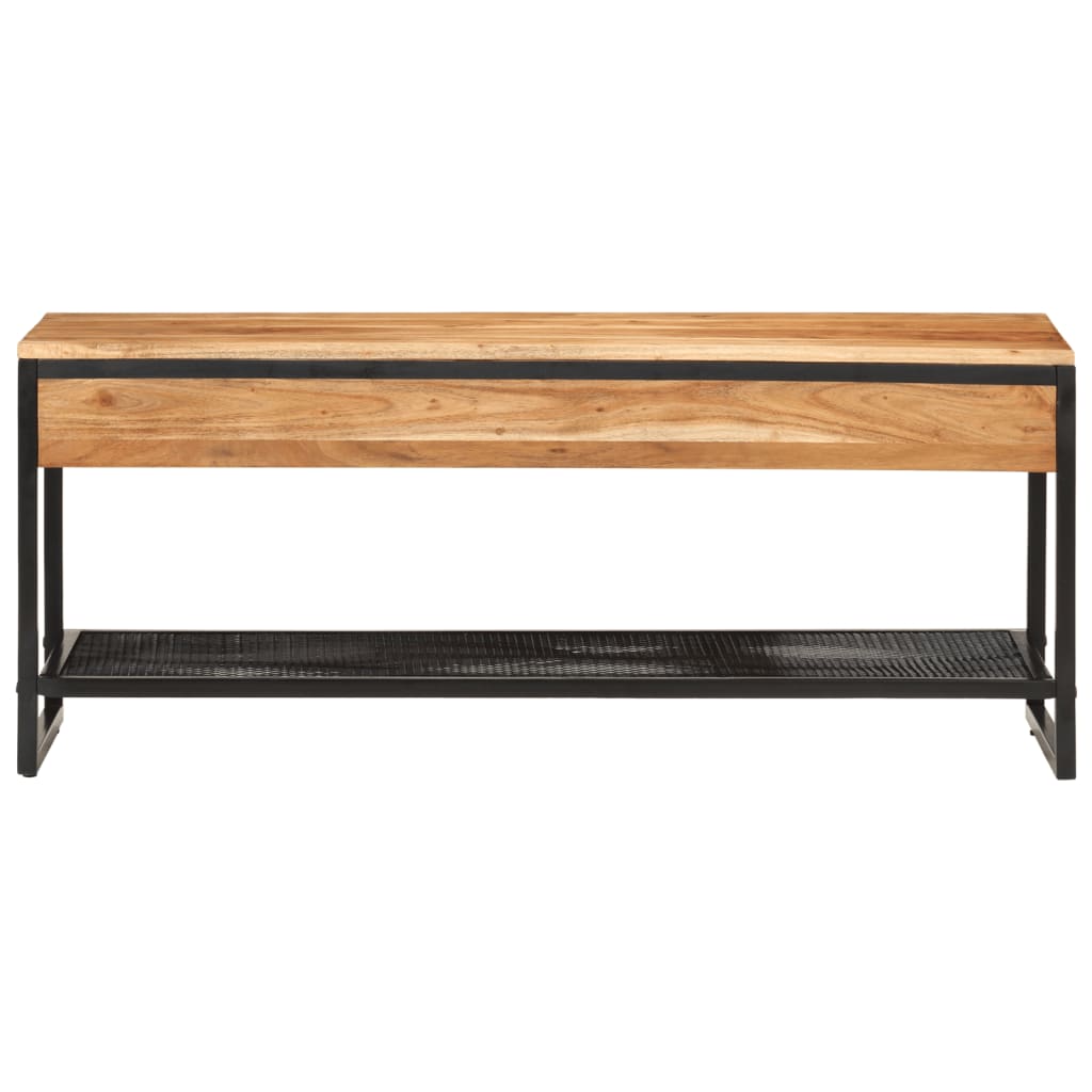 Banc À Chaussures 110X35X45 Cm Bois Massif D'acacia Et Fer