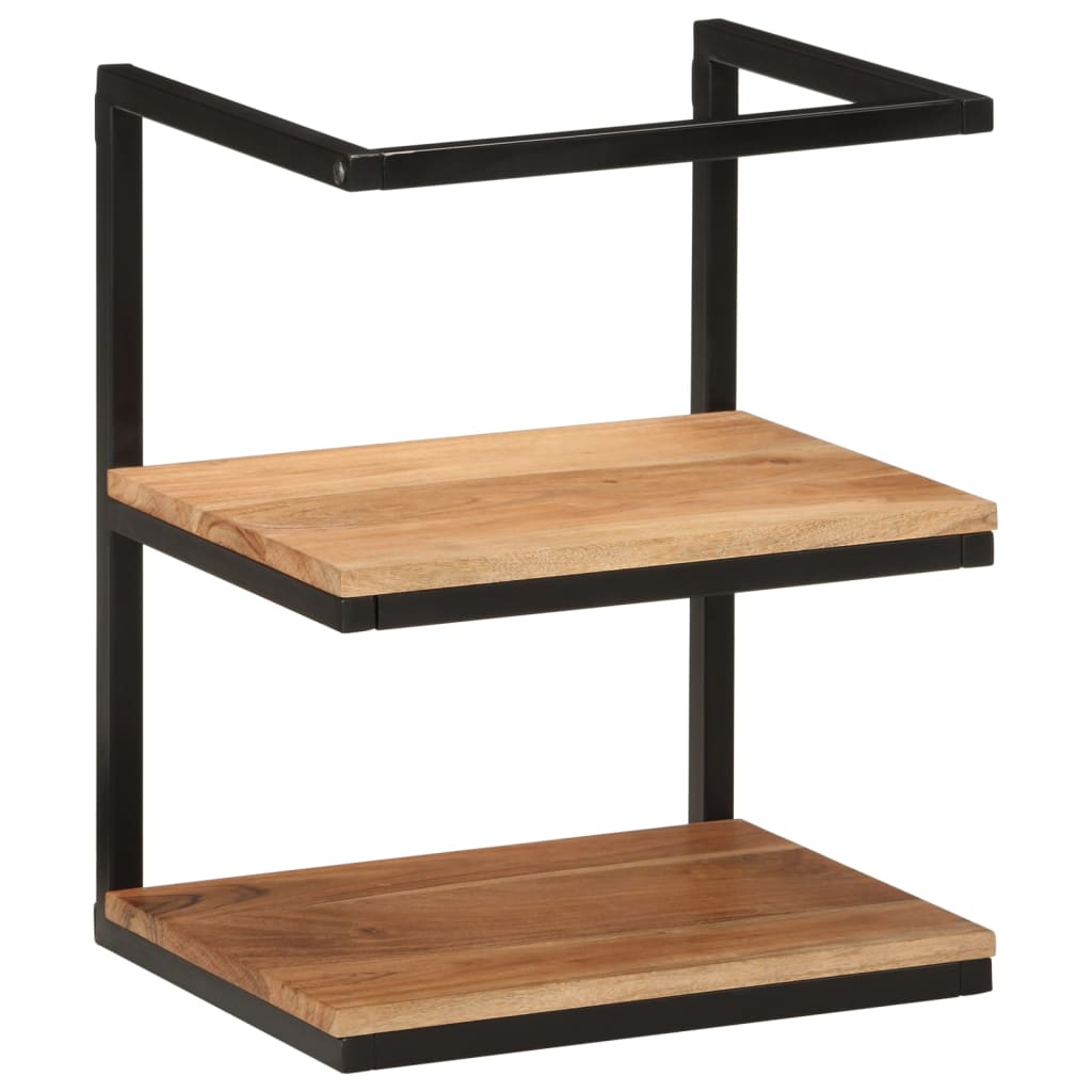 Étagère Murale 40X30X50 Cm Bois Massif D'acacia Et Fer