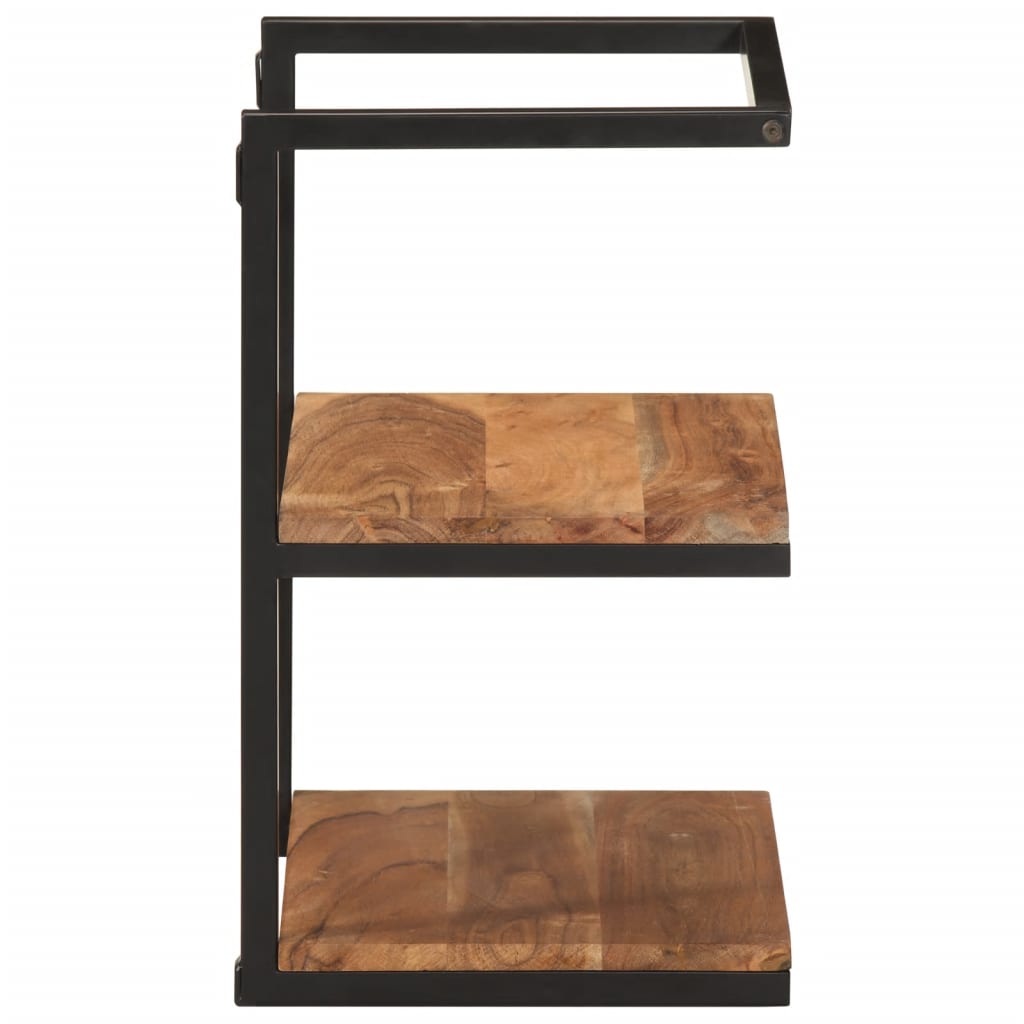 Étagère Murale 40X30X50 Cm Bois Massif D'acacia Et Fer