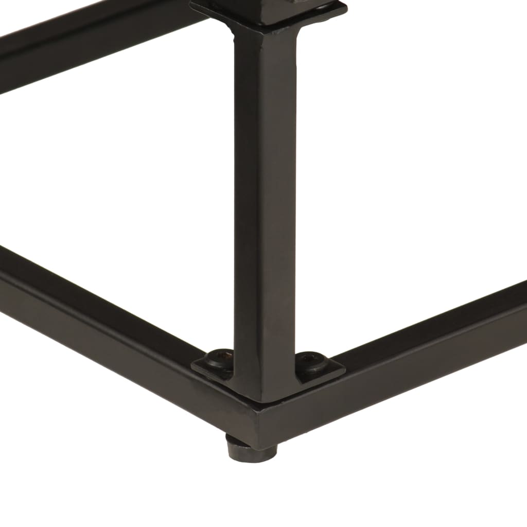 Buffet Noir Bois Massif De Manguier Et Fer Avec 2 Portes