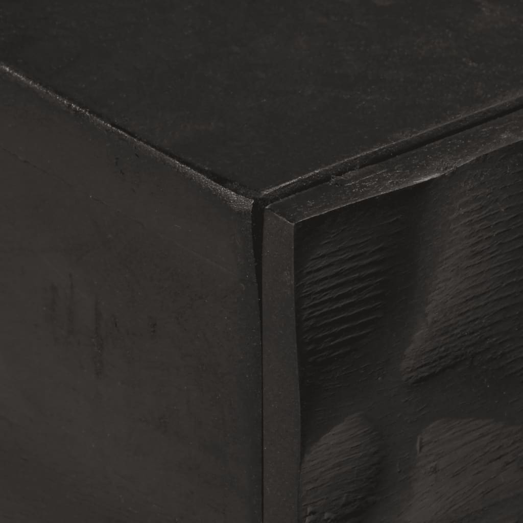 Table Console Noir Bois Massif De Manguier Et Fer Avec 2 Tiroirs