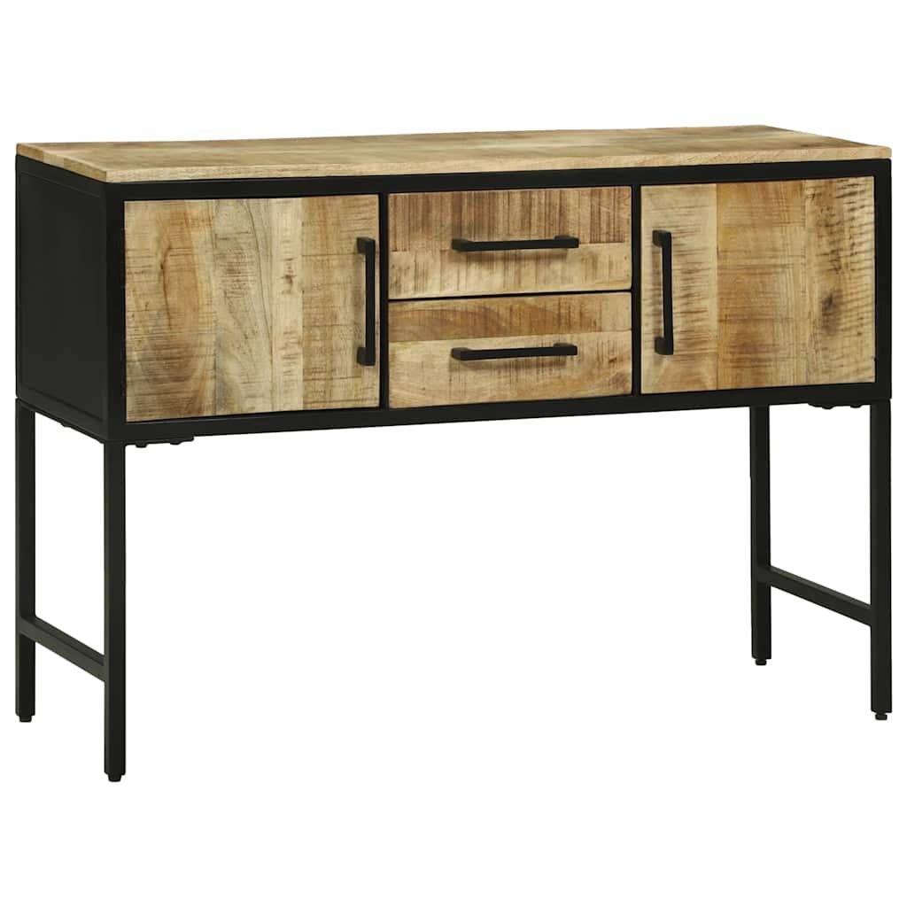 Table Console Marron 100 X 35 X 70 Cm Bois De Manguier Massif