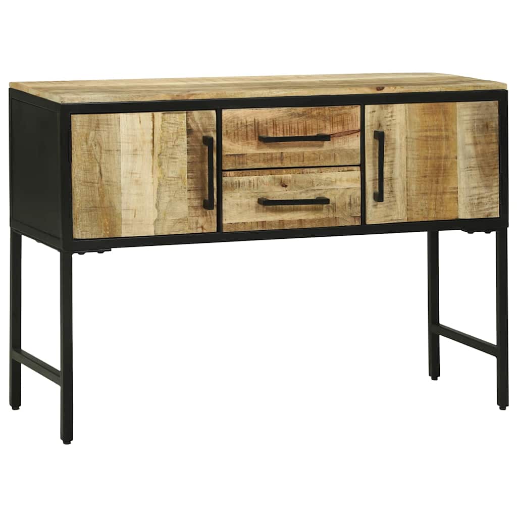 Table Console Marron 100 X 35 X 70 Cm Bois De Manguier Massif