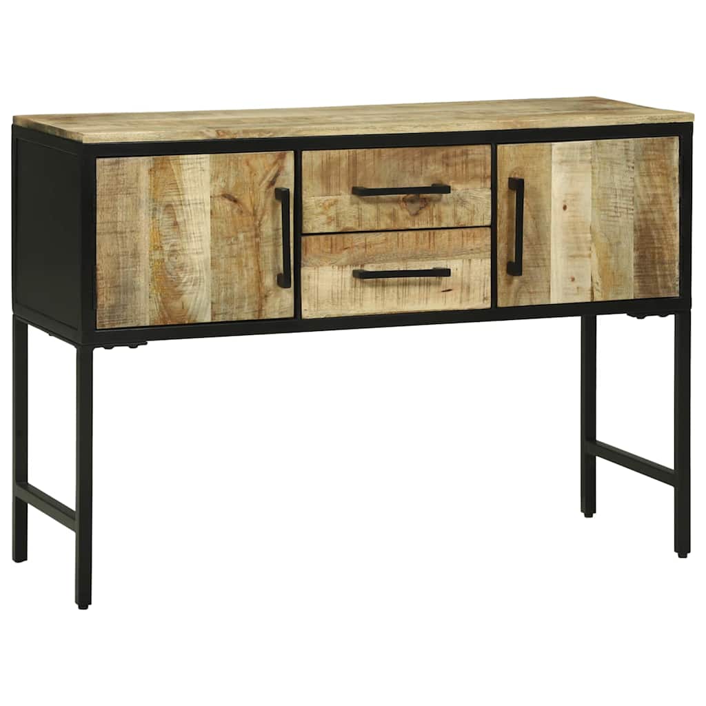 Table Console Marron 100 X 35 X 70 Cm Bois De Manguier Massif