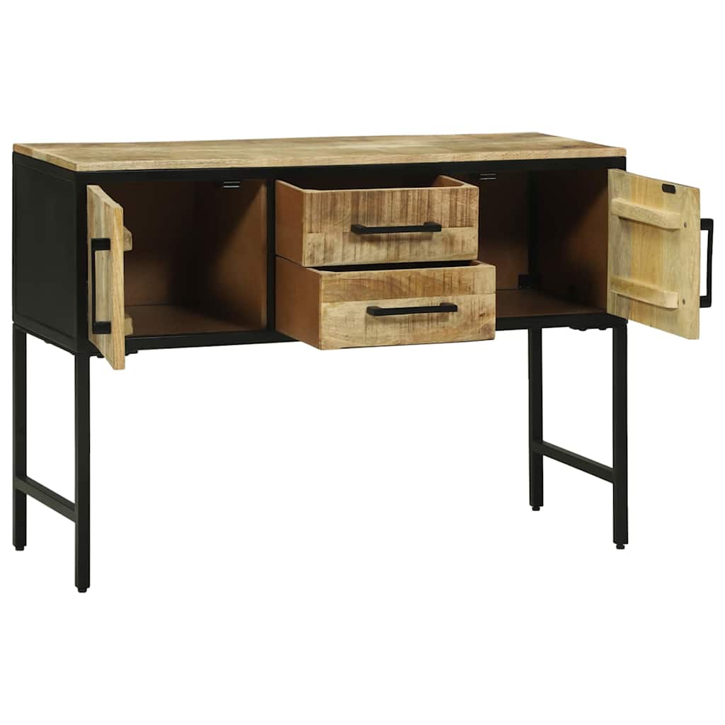 Table Console Marron 100 X 35 X 70 Cm Bois De Manguier Massif