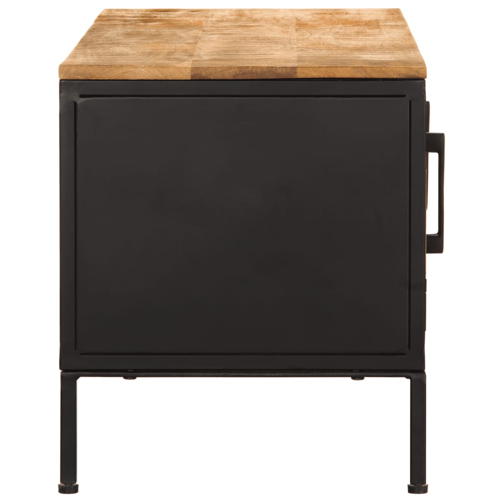 Meuble Tv 110X35X40 Cm Bois Massif De Manguier Brut