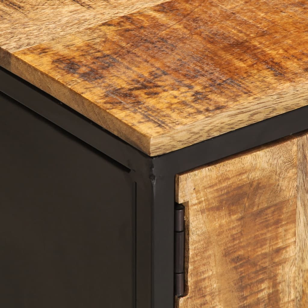 Meuble Tv 110X35X40 Cm Bois Massif De Manguier Brut