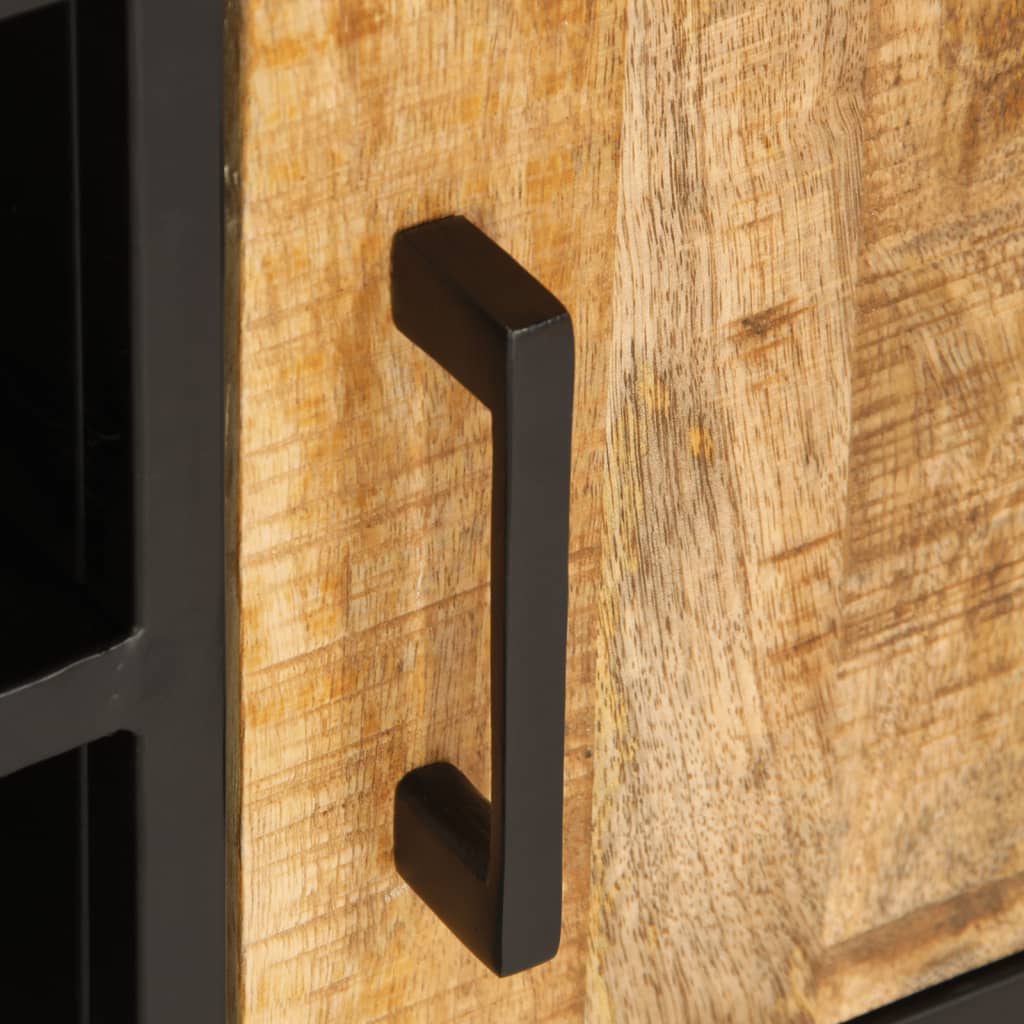 Meuble Tv 110X35X40 Cm Bois Massif De Manguier Brut