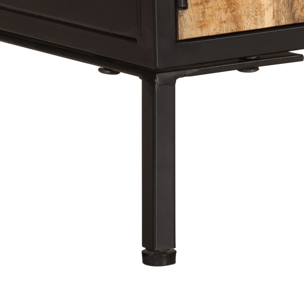 Meuble Tv 110X35X40 Cm Bois Massif De Manguier Brut