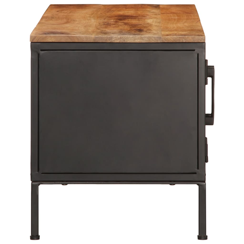 Meuble Tv 110X35X40 Cm Bois Massif De Manguier Brut