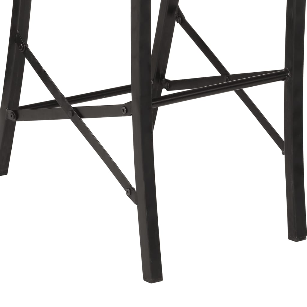 Ensemble De Bar 5 Pcs Bois De Manguier Brut Massif Et Métal