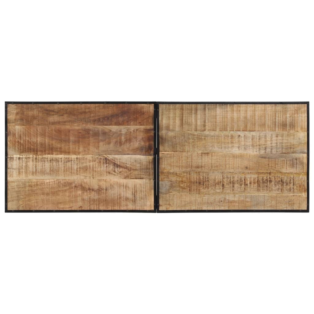 Ensemble De Bar 5 Pcs Bois De Manguier Brut Massif Et Métal