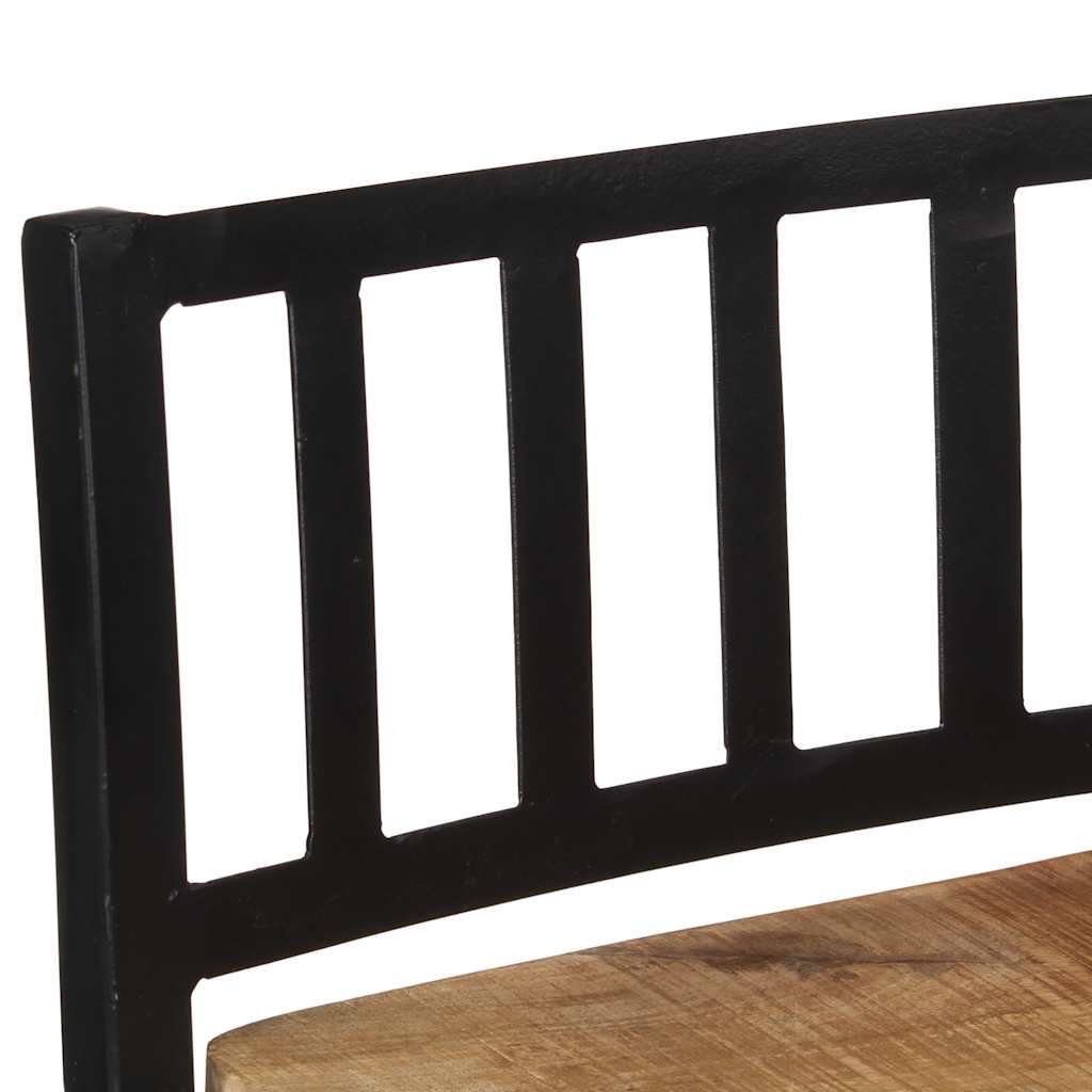 Ensemble De Bar 3 Pcs Bois De Manguier Brut Massif Et Métal