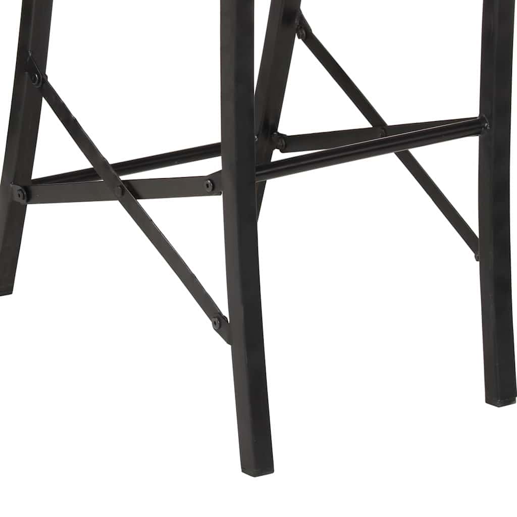 Ensemble De Bar 3 Pcs Bois De Manguier Brut Massif Et Métal