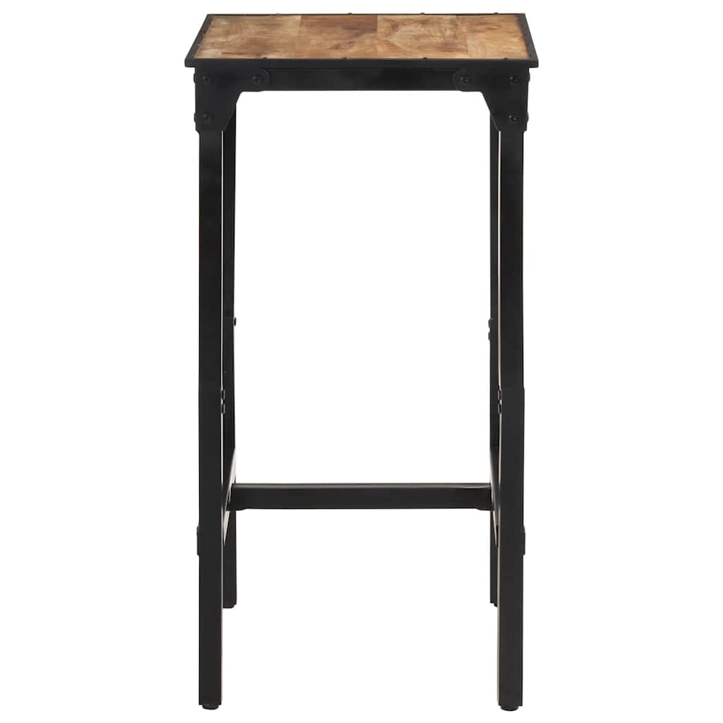 Ensemble De Bar 3 Pcs Bois De Manguier Brut Massif Et Métal