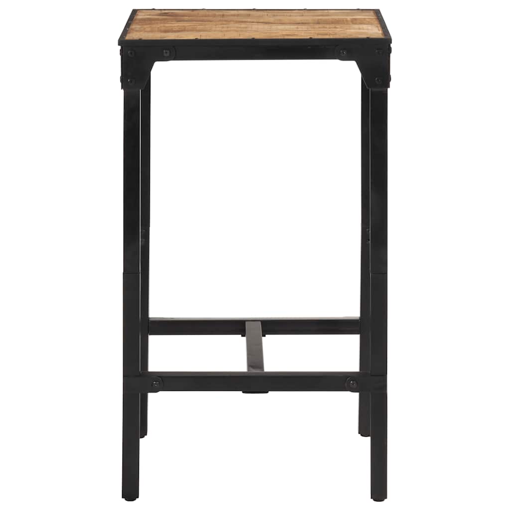 Ensemble De Bar 3 Pcs Bois De Manguier Brut Massif Et Métal