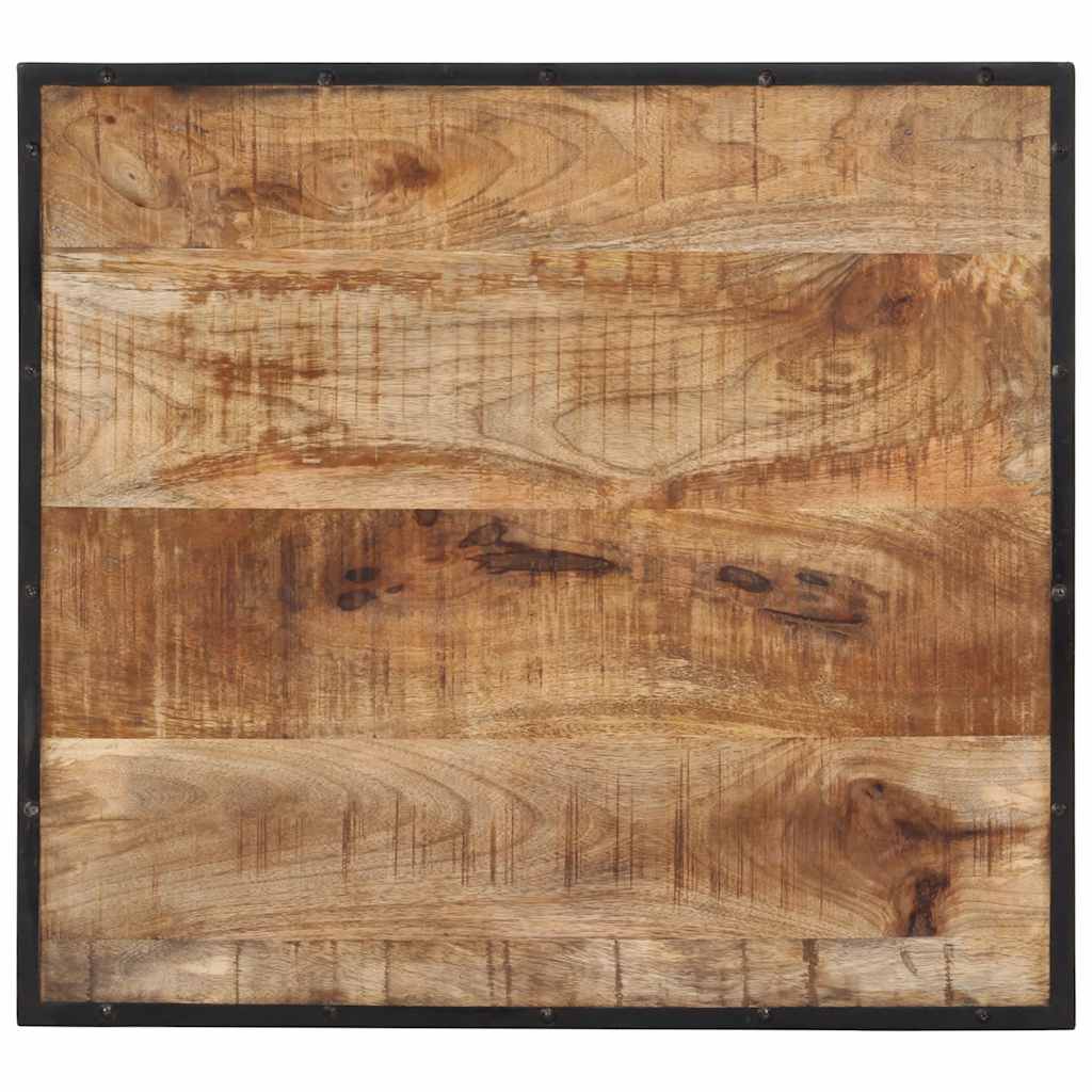 Ensemble De Bar 3 Pcs Bois De Manguier Brut Massif Et Métal