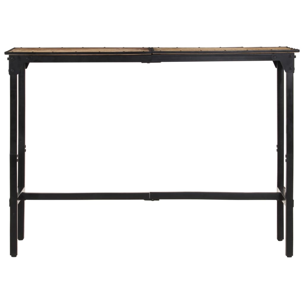 Ensemble De Bar 7 Pcs Bois De Manguier Brut Massif Et Métal