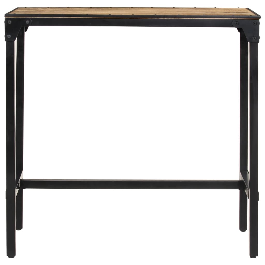 Ensemble De Bar 5 Pcs Bois De Manguier Brut Massif Et Métal