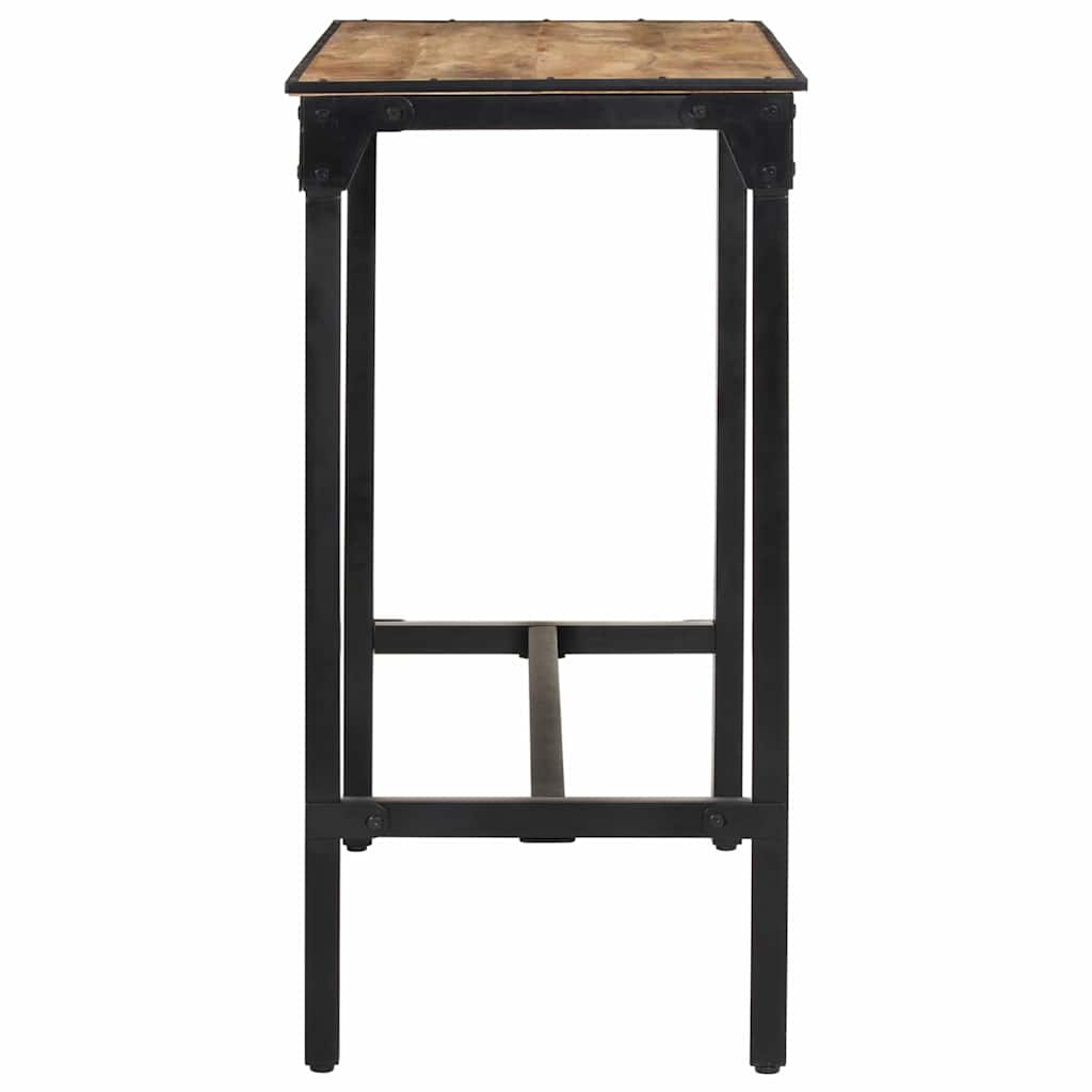 Ensemble De Bar 5 Pcs Bois De Manguier Brut Massif Et Métal