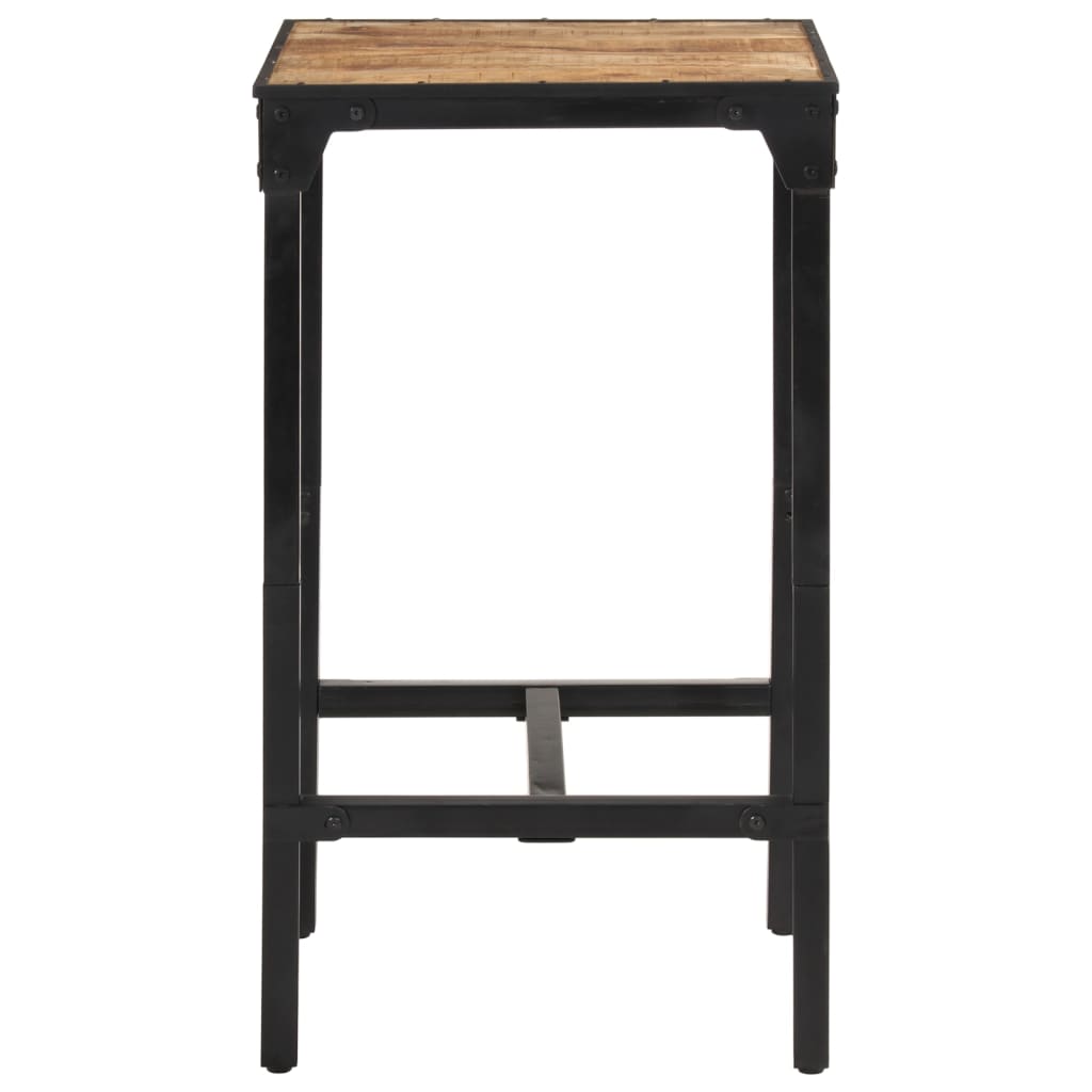 Ensemble De Bar 3 Pcs Bois De Manguier Brut Massif Et Métal