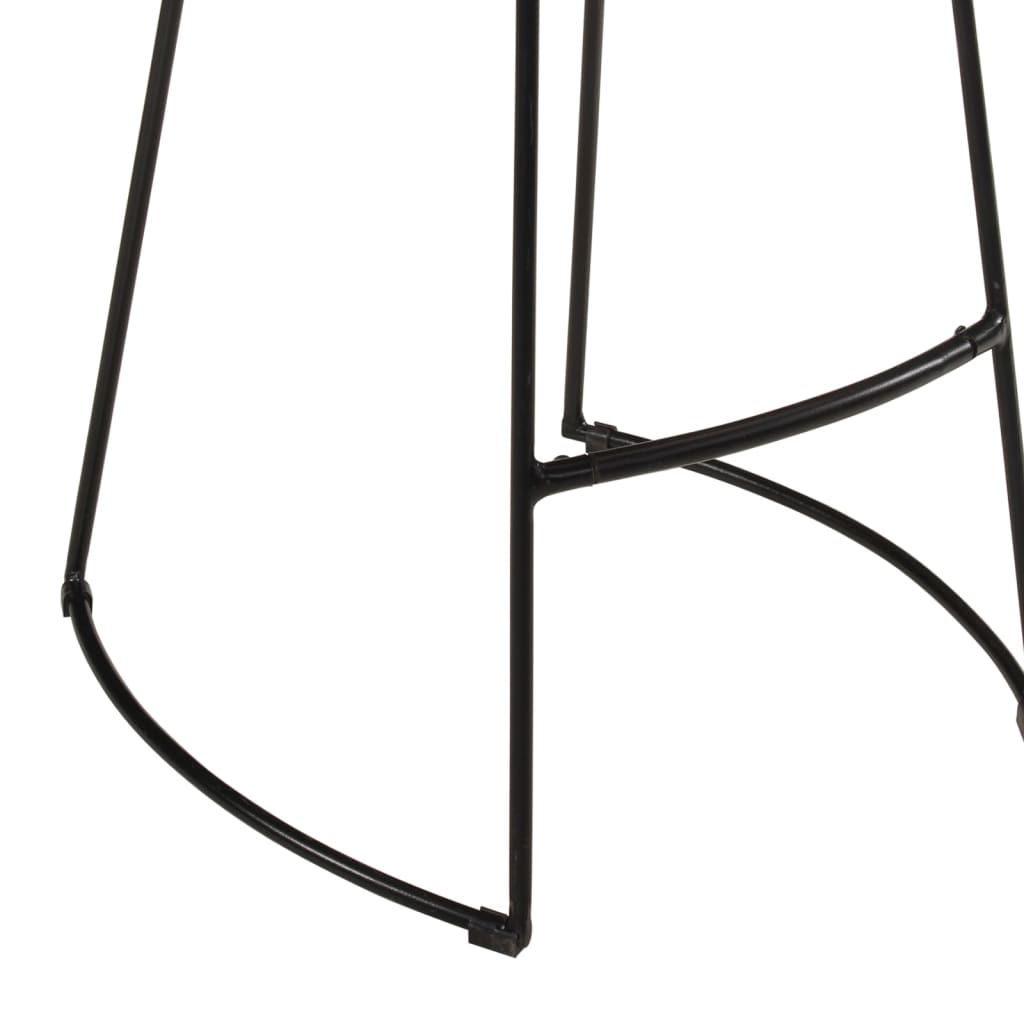 Ensemble De Bar 3 Pcs Bois De Manguier Brut Massif Et Métal