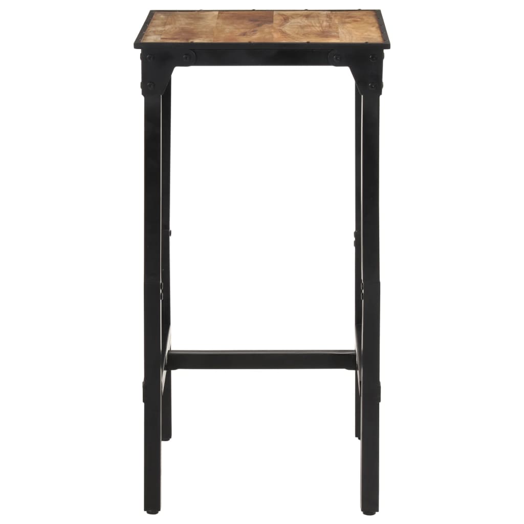 Ensemble De Bar 3 Pcs Bois De Manguier Brut Massif Et Métal