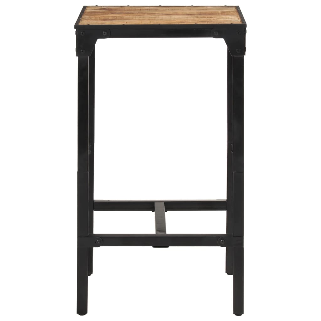 Ensemble De Bar 3 Pcs Bois De Manguier Brut Massif Et Métal