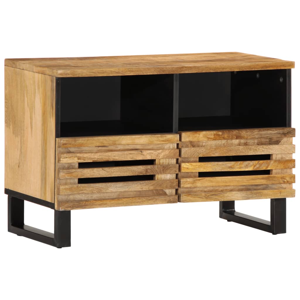 Meuble Tv 70X34X46 Cm Bois Massif De Manguier Brut