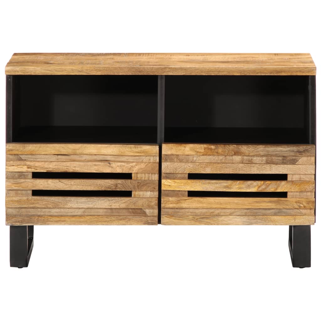 Meuble Tv 70X34X46 Cm Bois Massif De Manguier Brut