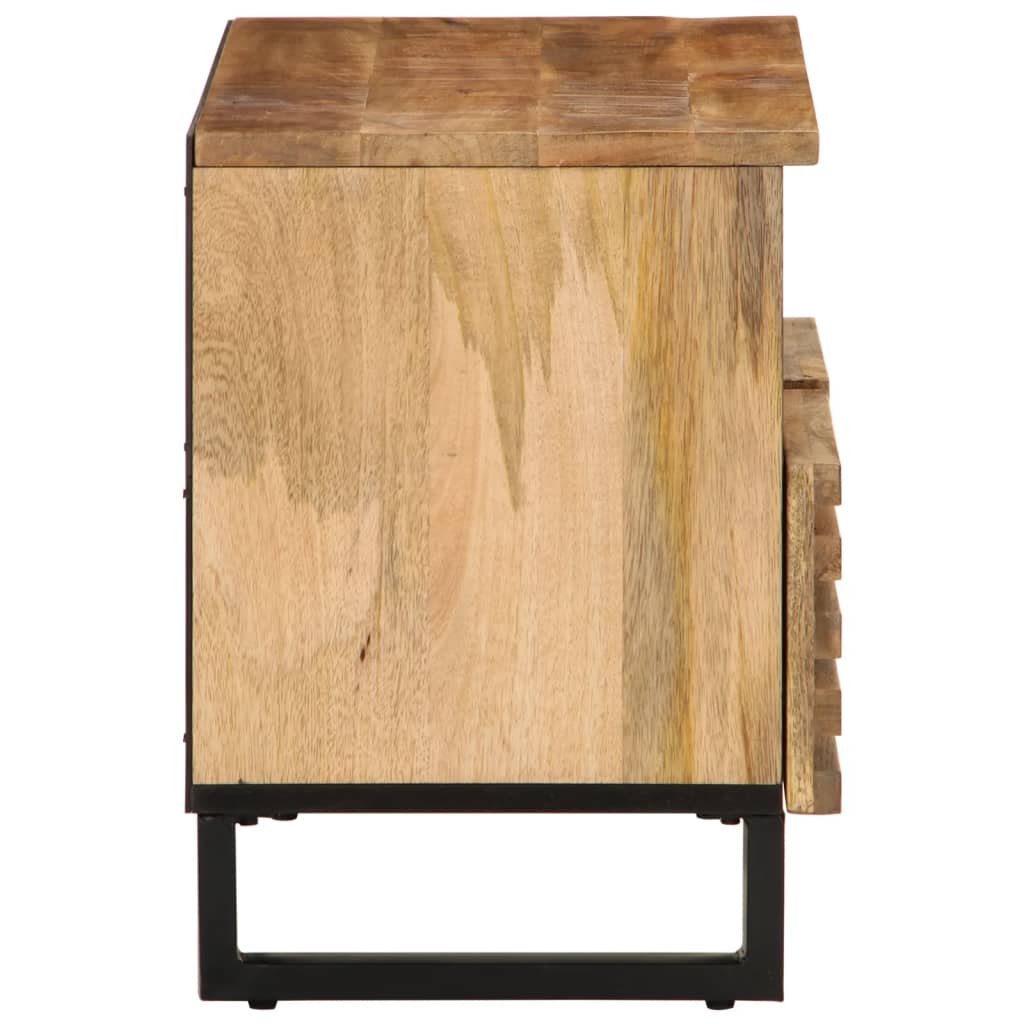 Meuble Tv 70X34X46 Cm Bois Massif De Manguier Brut