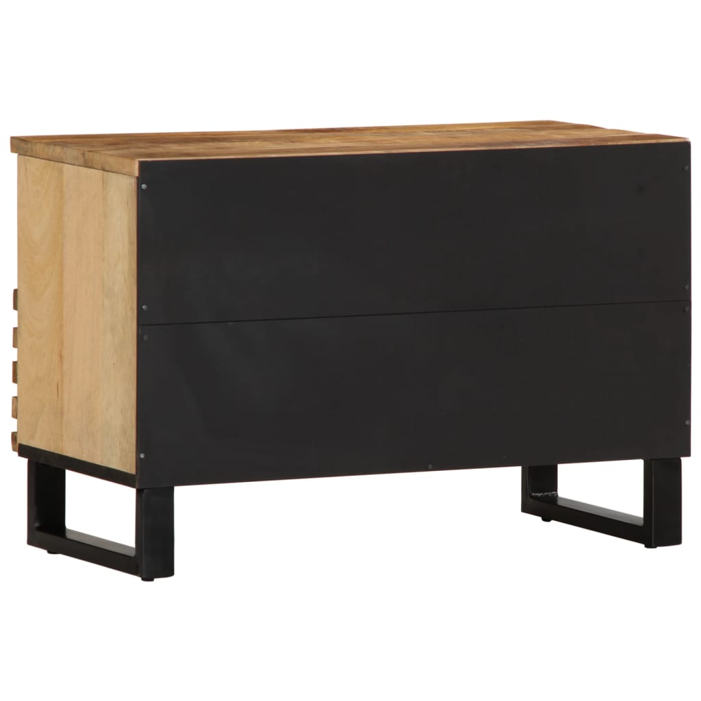Meuble Tv 70X34X46 Cm Bois Massif De Manguier Brut