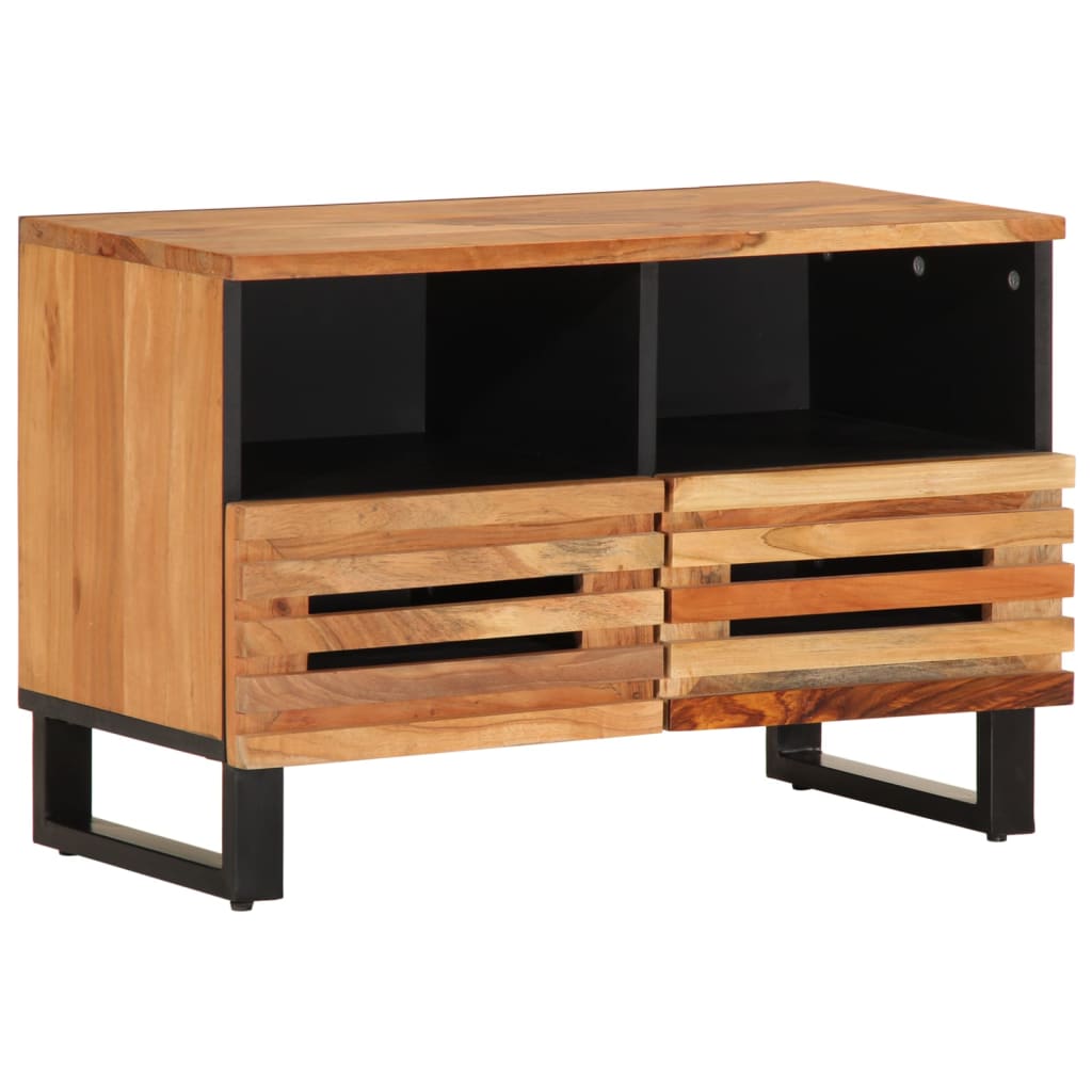 Meuble Tv 70X34X46 Cm Bois Massif De Manguier Brut