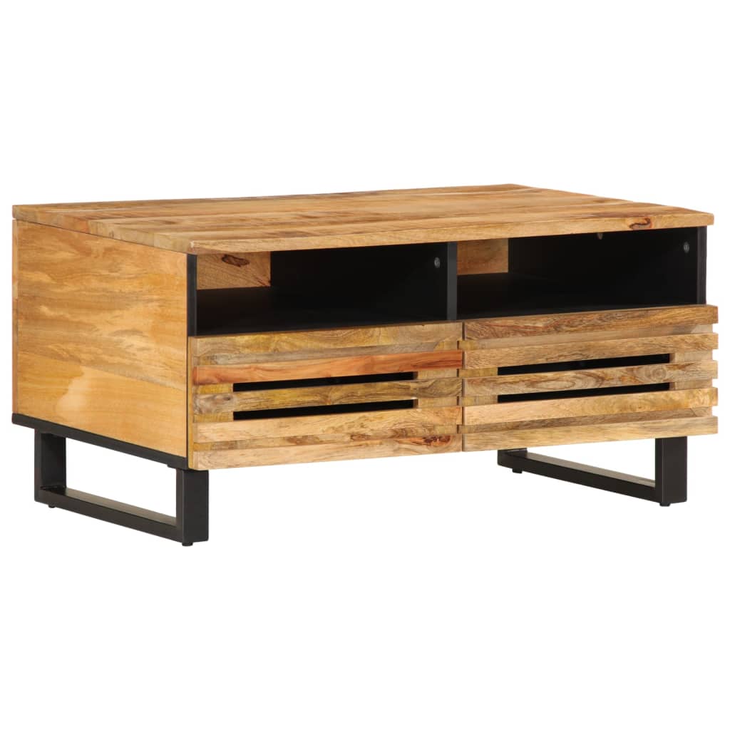 Table Basse Marron 80X55X40 Cm Bois De Massif Manguier