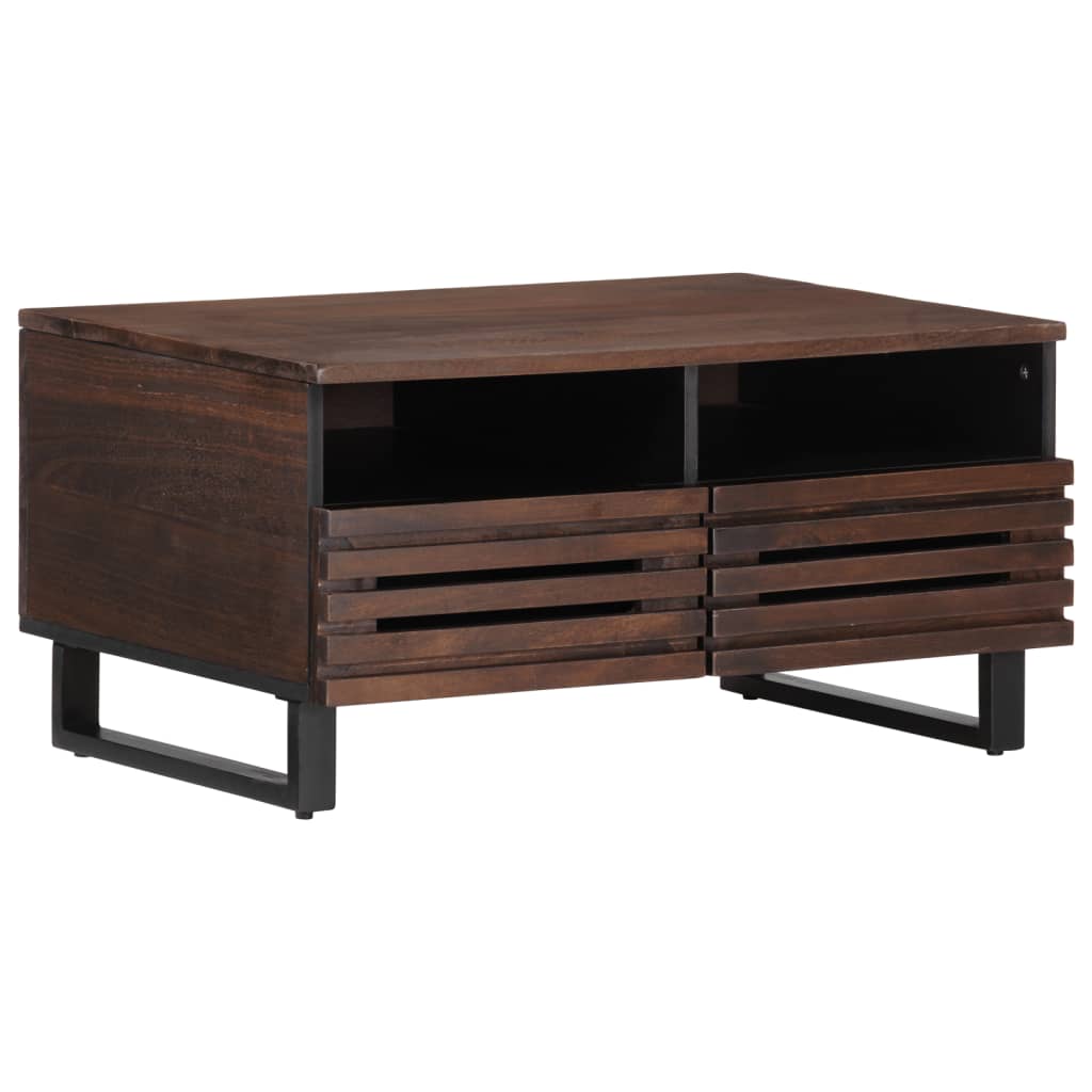 Table Basse Marron 80X55X40 Cm Bois De Massif Manguier