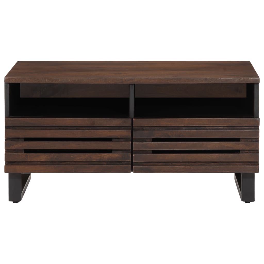 Table Basse Marron 80X55X40 Cm Bois De Massif Manguier