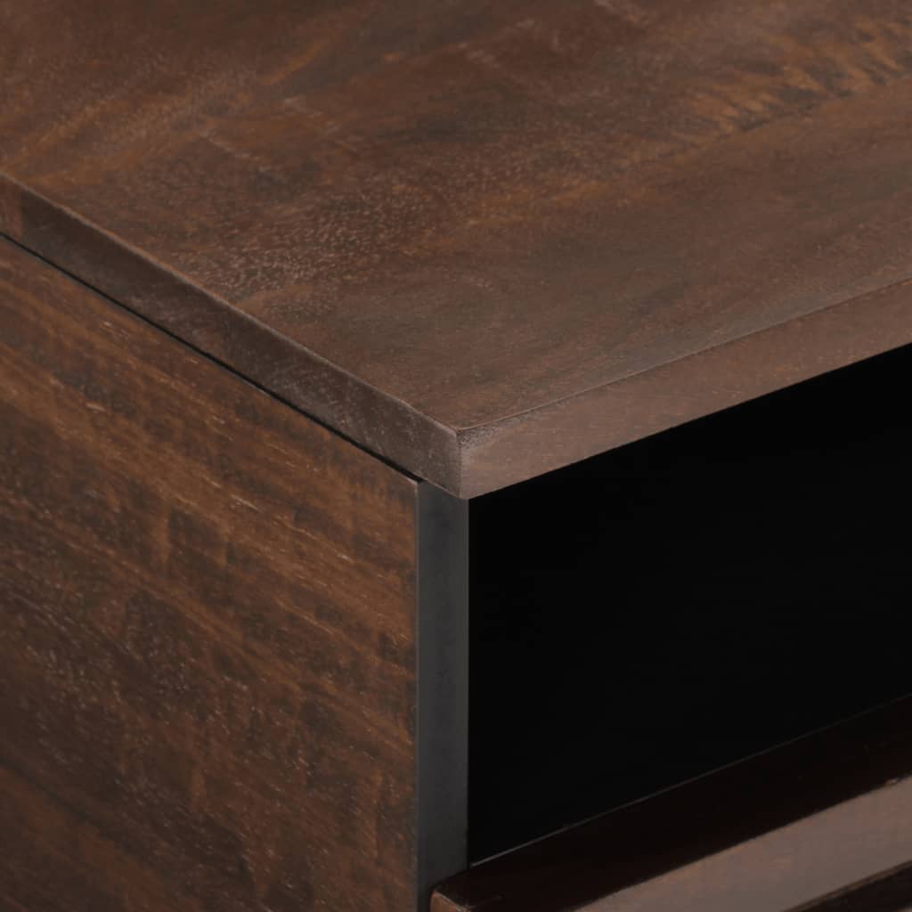 Table Basse Marron 80X55X40 Cm Bois De Massif Manguier