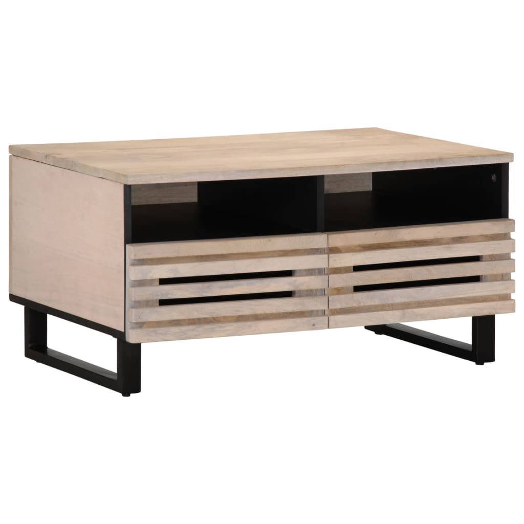Table Basse Marron 80X55X40 Cm Bois De Massif Manguier