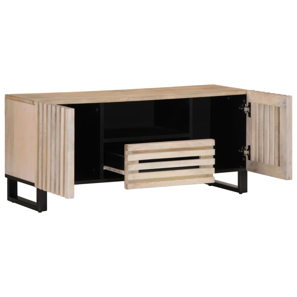 Meuble Tv 100X34X46 Cm Bois Massif De Manguier