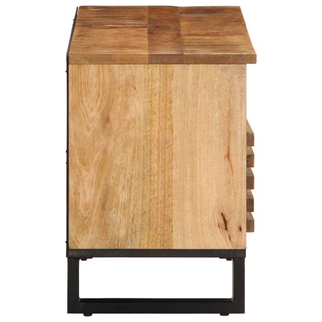 Meuble Tv 100X34X46 Cm Bois Massif De Manguier Brut