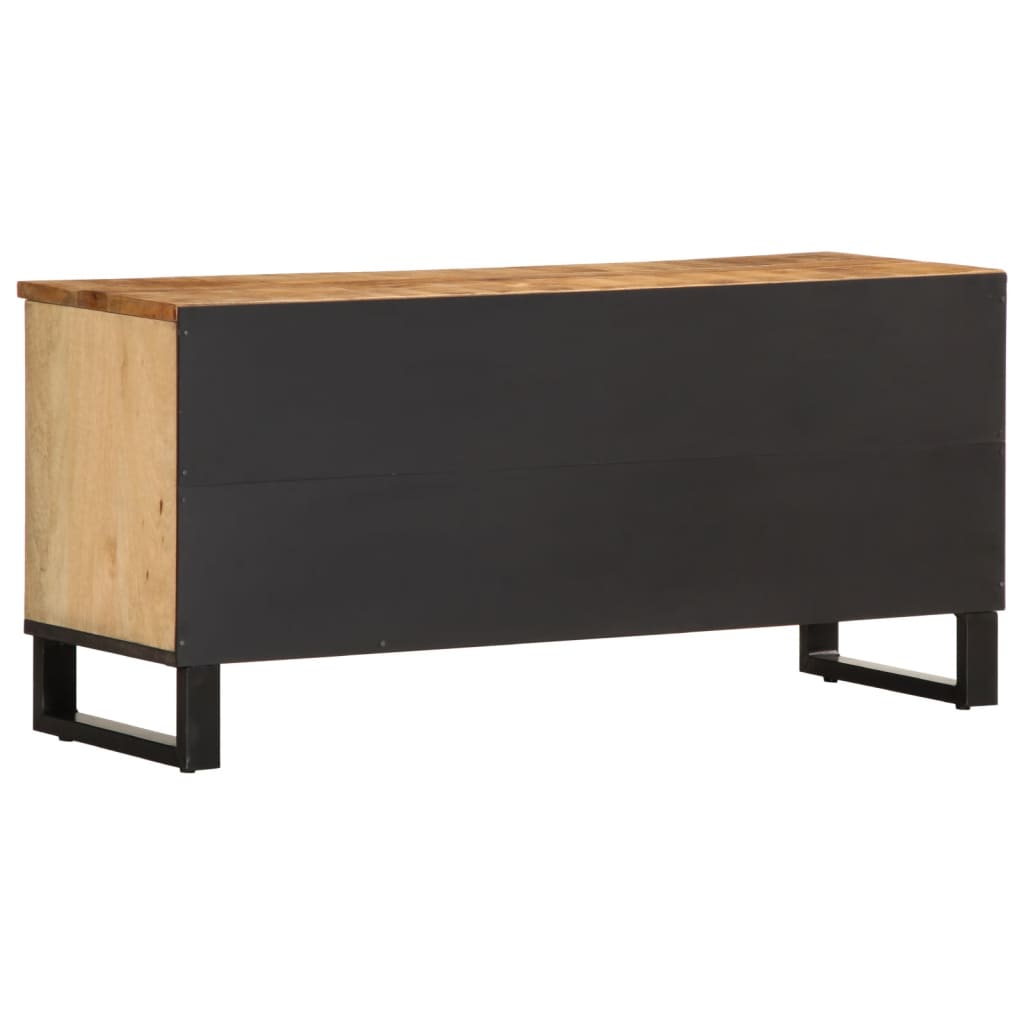 Meuble Tv 100X34X46 Cm Bois Massif De Manguier Brut